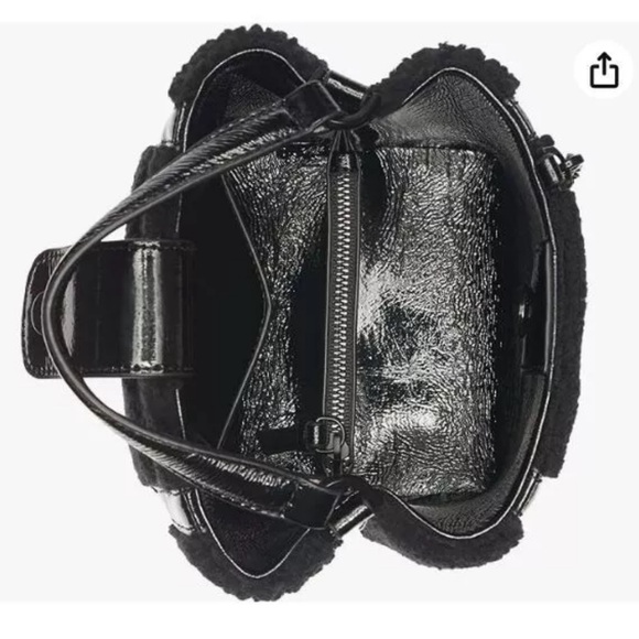 CALVIN KLEIN Astatine sherpa and patent leather top handle mini crossbody -Black - Picture 8 of 9